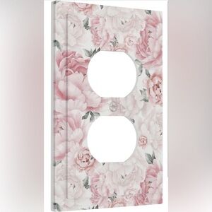 Set of 6 Shabby Chic Pink Floral Outlet Covers & 1 Light Switch Cover.